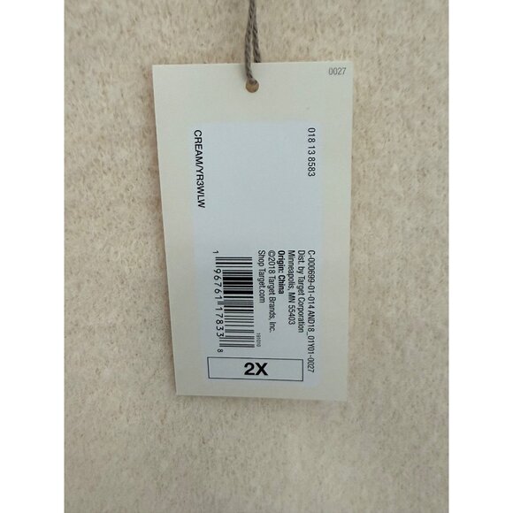 A New Day Cream Boxy Fuzzy Tank Top Size 2X NWT - Picture 5 of 8